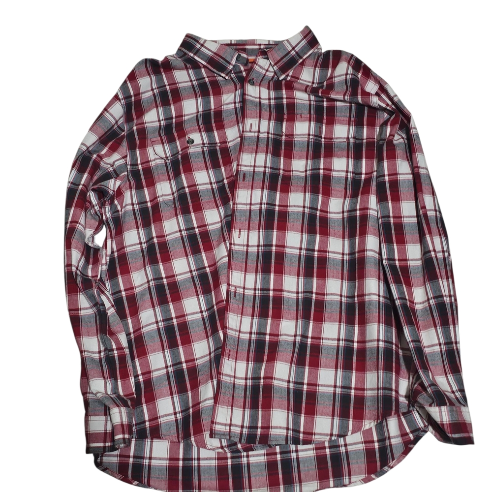 Magellan Outdoors Red and White Plaid Button Down Shirt
